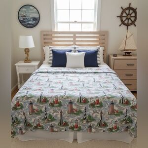 Lighthouse seaside blanket USA made